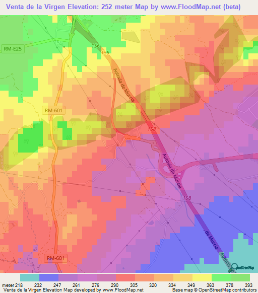 Venta de la Virgen,Spain Elevation Map