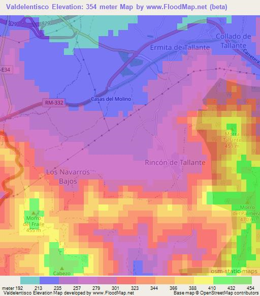 Valdelentisco,Spain Elevation Map