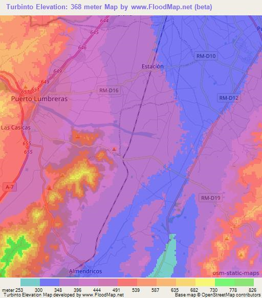 Turbinto,Spain Elevation Map