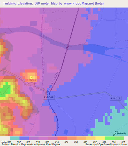 Turbinto,Spain Elevation Map