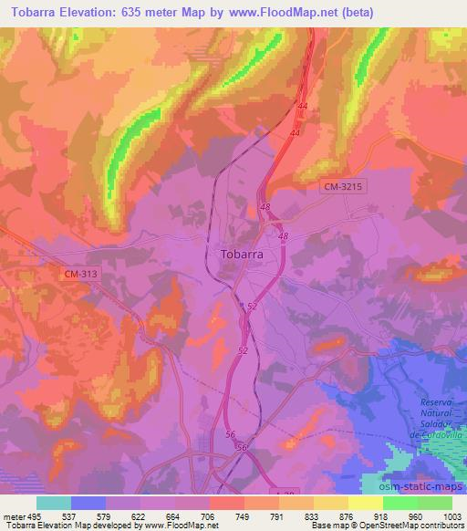 Tobarra,Spain Elevation Map