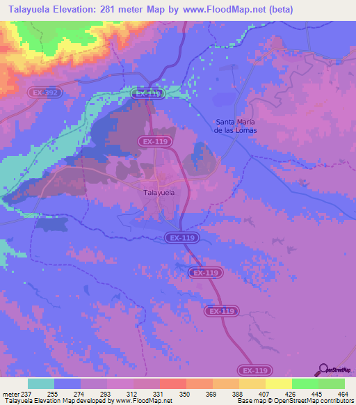 Talayuela,Spain Elevation Map