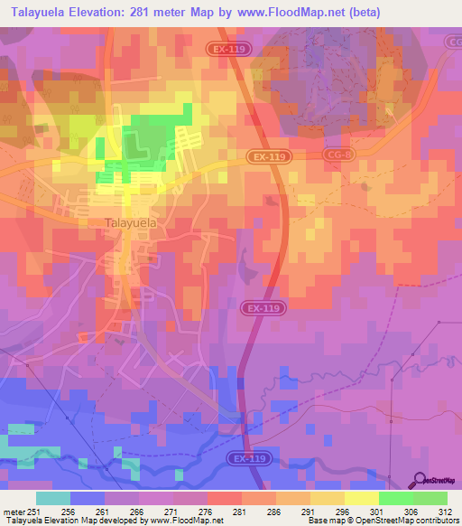Talayuela,Spain Elevation Map
