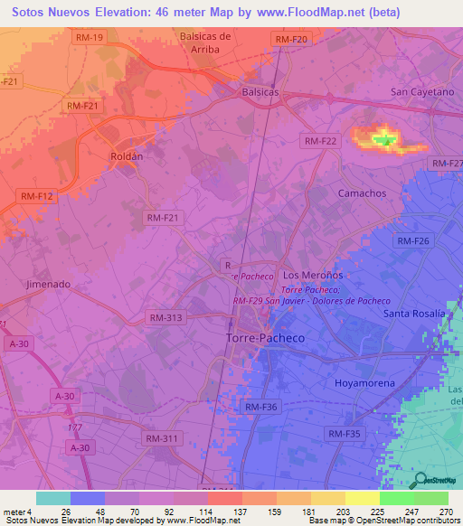 Sotos Nuevos,Spain Elevation Map