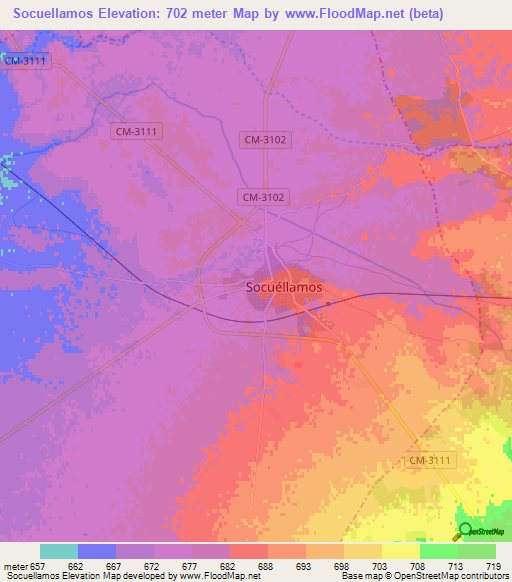 Socuellamos,Spain Elevation Map