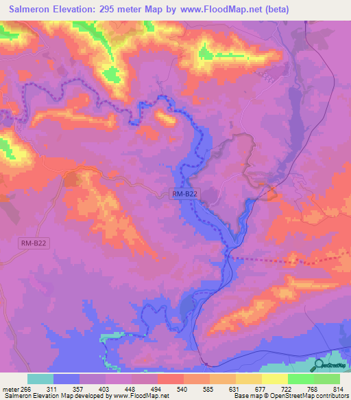 Salmeron,Spain Elevation Map