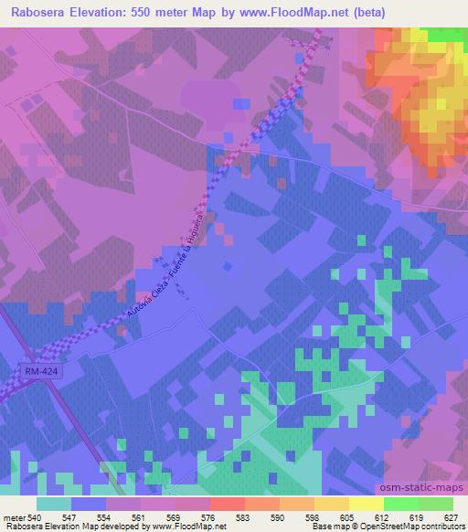 Rabosera,Spain Elevation Map