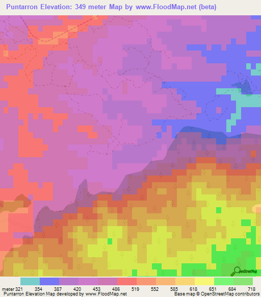 Puntarron,Spain Elevation Map