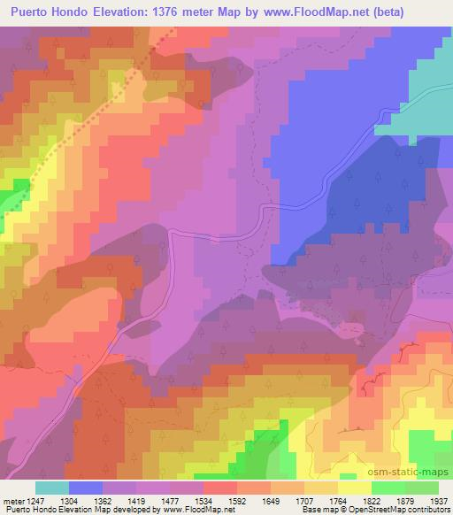 Puerto Hondo,Spain Elevation Map