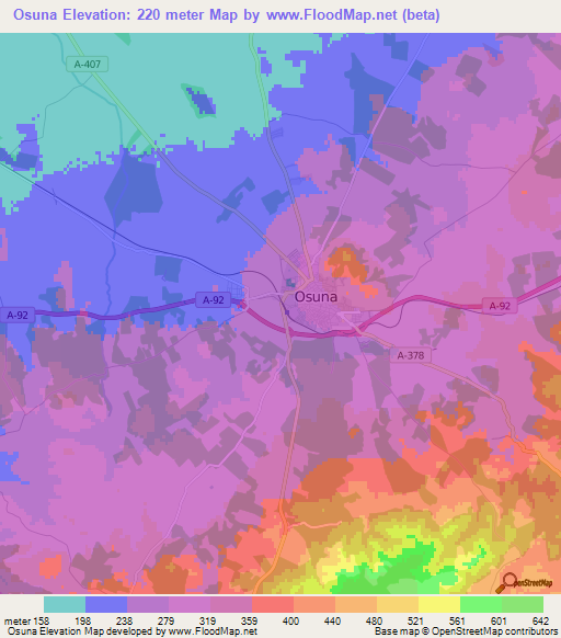 Osuna,Spain Elevation Map