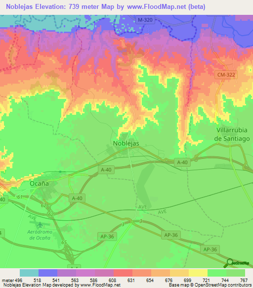 Noblejas,Spain Elevation Map