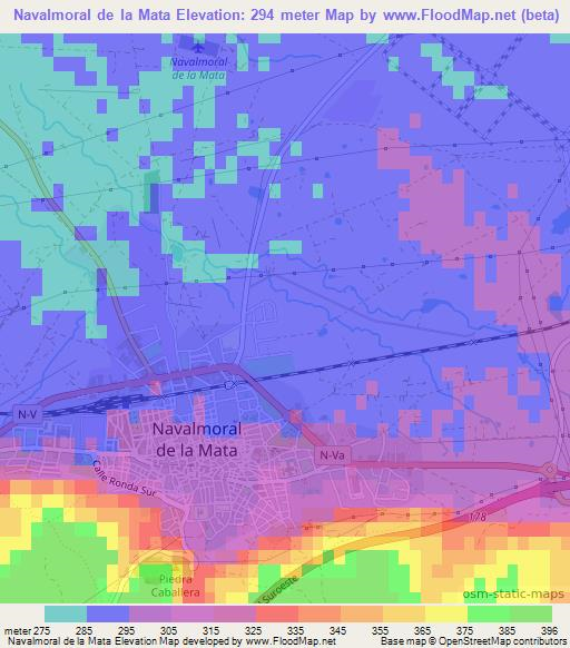 Navalmoral de la Mata,Spain Elevation Map