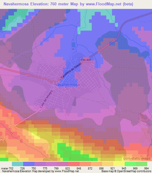 Navahermosa,Spain Elevation Map