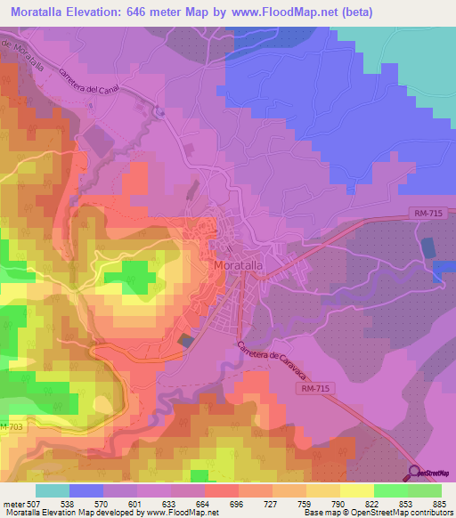 Moratalla,Spain Elevation Map