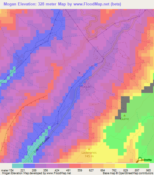 Mogan,Spain Elevation Map