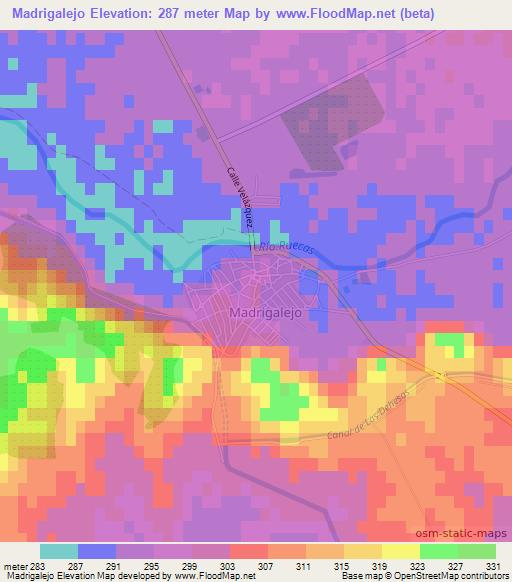 Madrigalejo,Spain Elevation Map