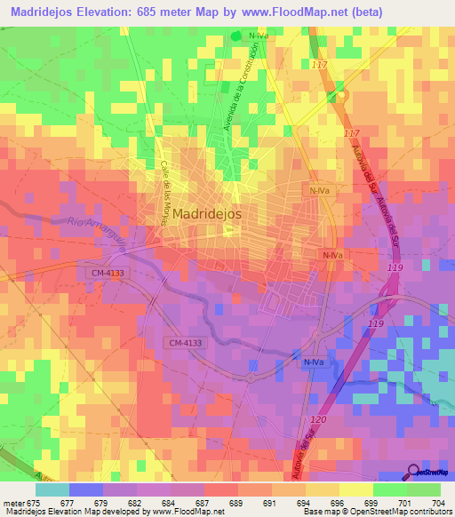 Madridejos,Spain Elevation Map