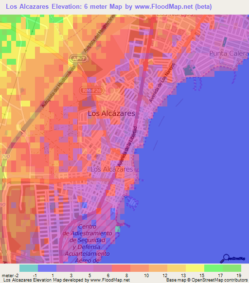 Los Alcazares,Spain Elevation Map