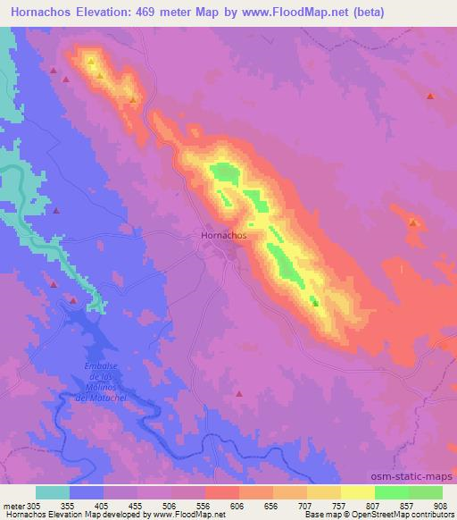 Hornachos,Spain Elevation Map