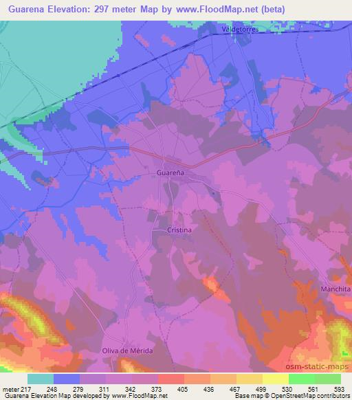 Guarena,Spain Elevation Map