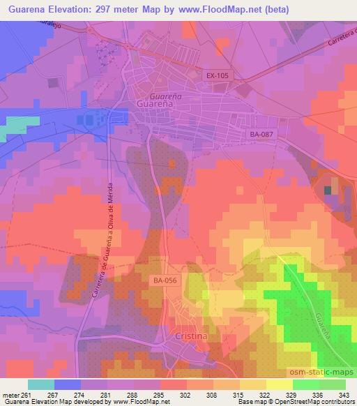 Guarena,Spain Elevation Map