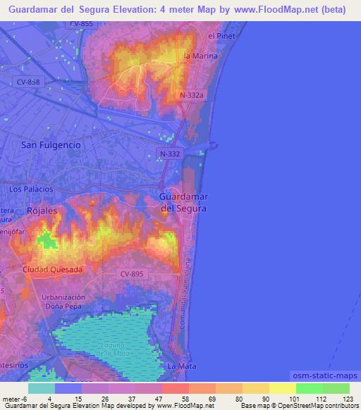 Guardamar del Segura,Spain Elevation Map