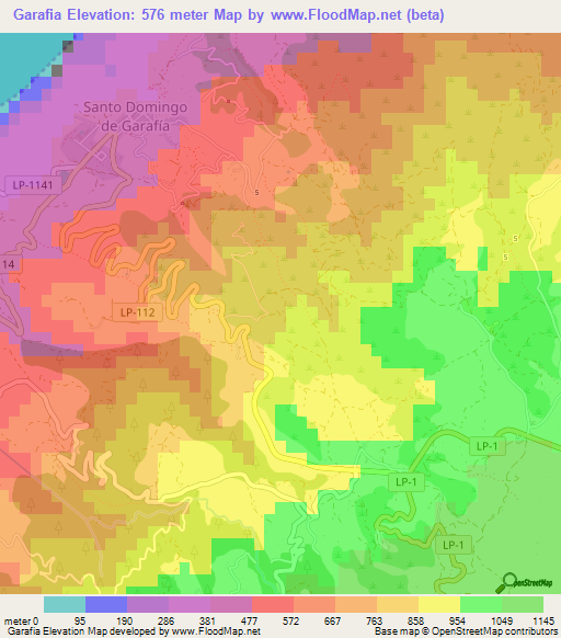 Garafia,Spain Elevation Map