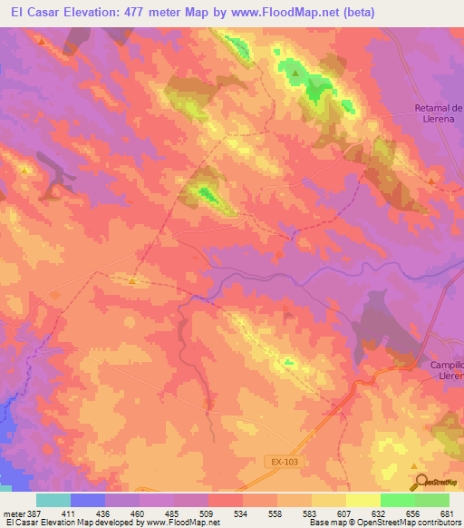 El Casar,Spain Elevation Map