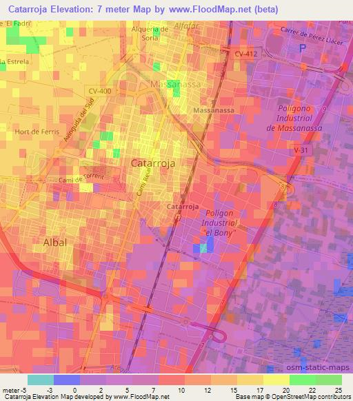 Catarroja,Spain Elevation Map