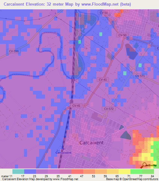 Carcaixent,Spain Elevation Map