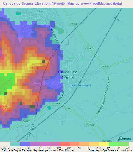 Callosa de Segura,Spain Elevation Map