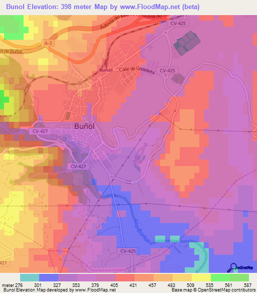 Bunol,Spain Elevation Map