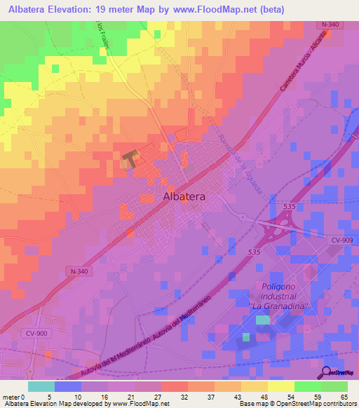 Albatera,Spain Elevation Map