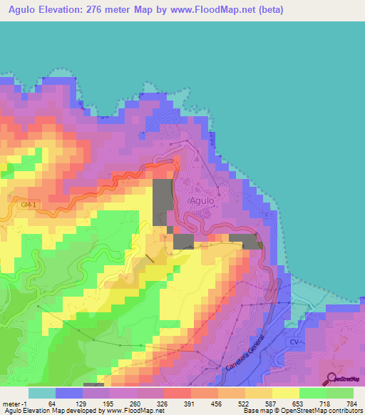 Agulo,Spain Elevation Map