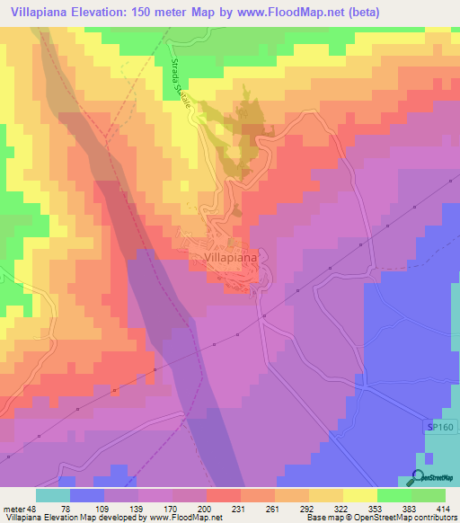 Villapiana,Italy Elevation Map