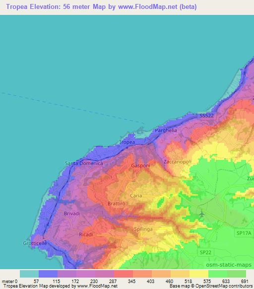 Tropea,Italy Elevation Map