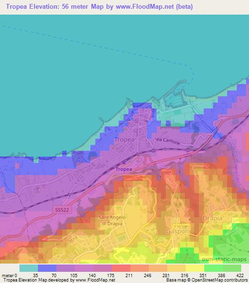 Tropea,Italy Elevation Map