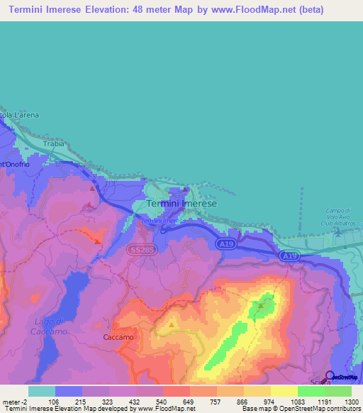 Termini Imerese,Italy Elevation Map