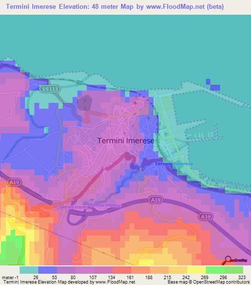 Termini Imerese,Italy Elevation Map