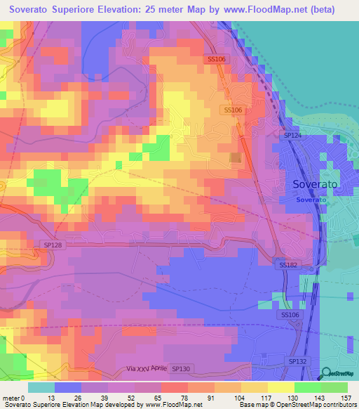 Soverato Superiore,Italy Elevation Map