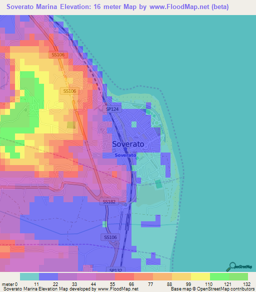 Soverato Marina,Italy Elevation Map