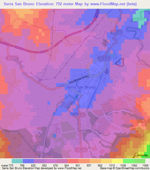 Serra San Bruno,Italy Elevation Map
