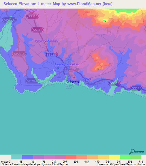 Sciacca,Italy Elevation Map