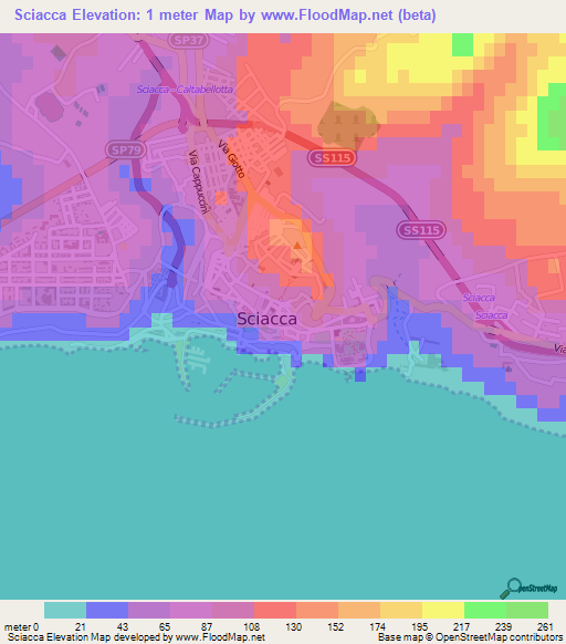 Sciacca,Italy Elevation Map