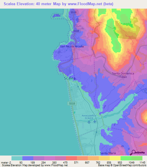 Scalea,Italy Elevation Map