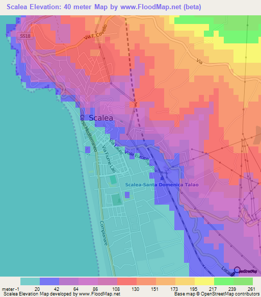 Scalea,Italy Elevation Map