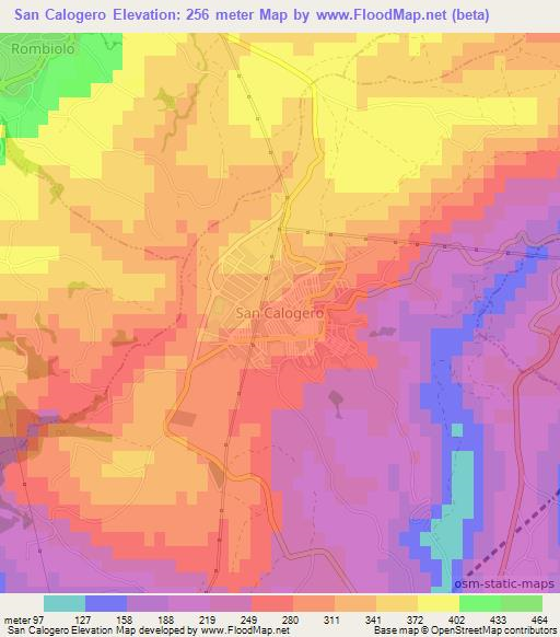 San Calogero,Italy Elevation Map