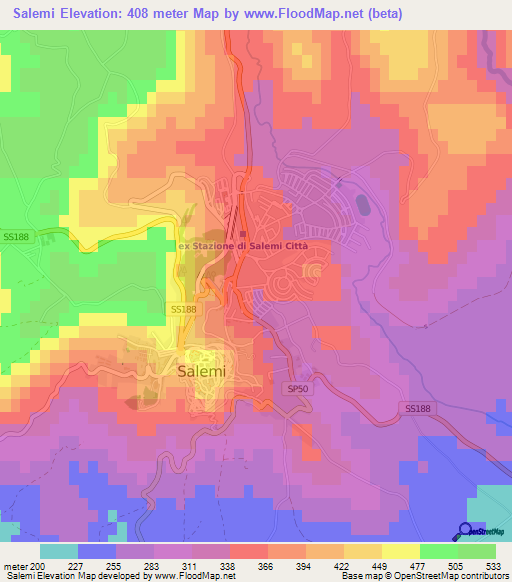 Salemi,Italy Elevation Map