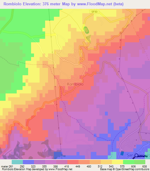 Rombiolo,Italy Elevation Map