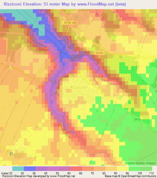 Rizziconi,Italy Elevation Map